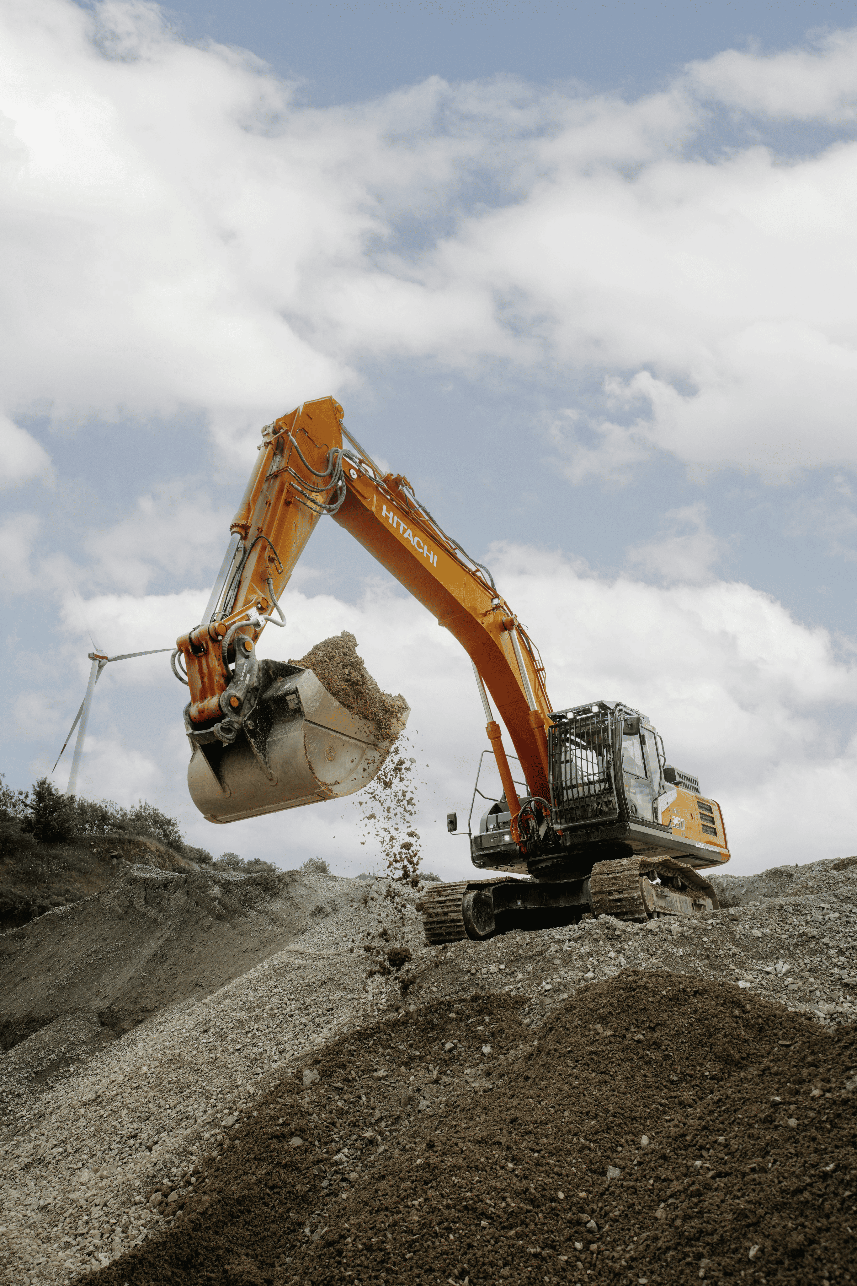Excavator arm background
